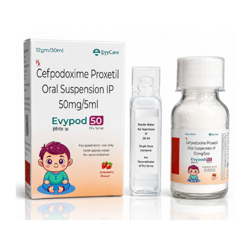 Cefpodoxime Proxetil 50mg / 5ml Dry Syrup with Water and Monocarton