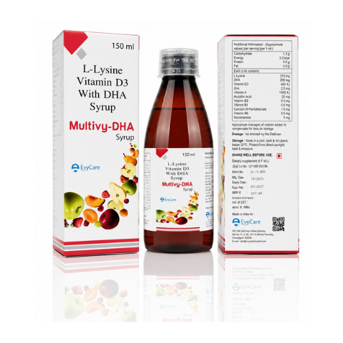 L-Lysine 375 mg + DHA 200mg + Vitamin D3 400 I.U + Zinc 2.5 mg + Vitamin A1500