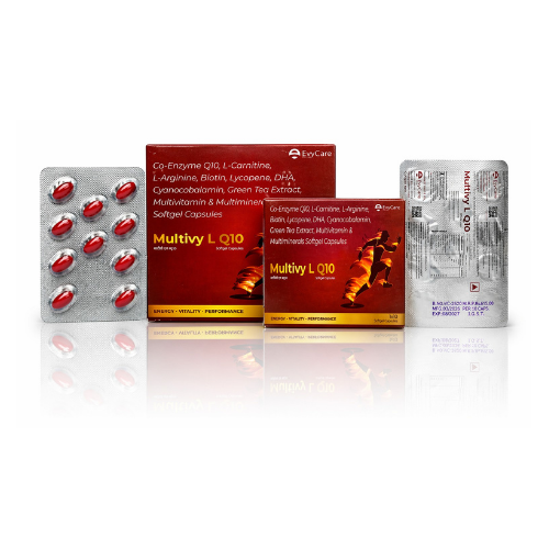 Co-enzyme Q10 100 mg + L Carnitine 100 mg + L Arginin + Biotin +  Lycopene 500mcg + DHA + Cyanocobalamin 1500 mcg + Green tea Extract, Multivitamins & Multiminerals Softgel Capsules