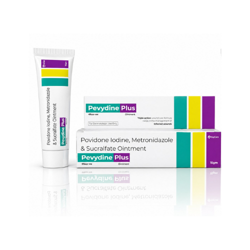 Povidine Iodine 5.00% W/W (Available Iodine 0.5 % W/W) + Metronidazole I.P  1.00% W/W + Sucralfate I.P 7.00% W/W