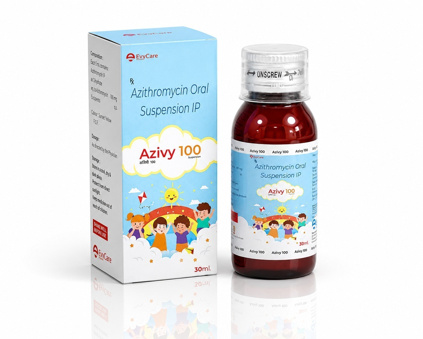 Azithromycin 100mg Oral Suspension With Monocarton