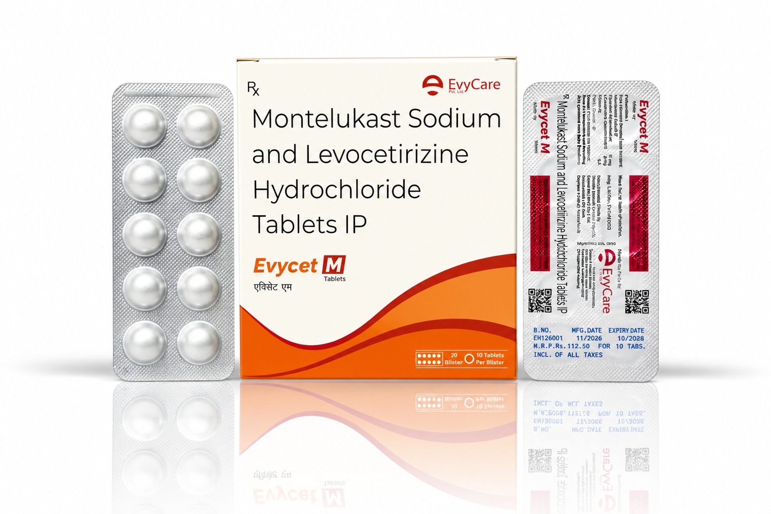 Motenlukast Sodium 10mg + Levocitirizine HCl 5mg Tablets