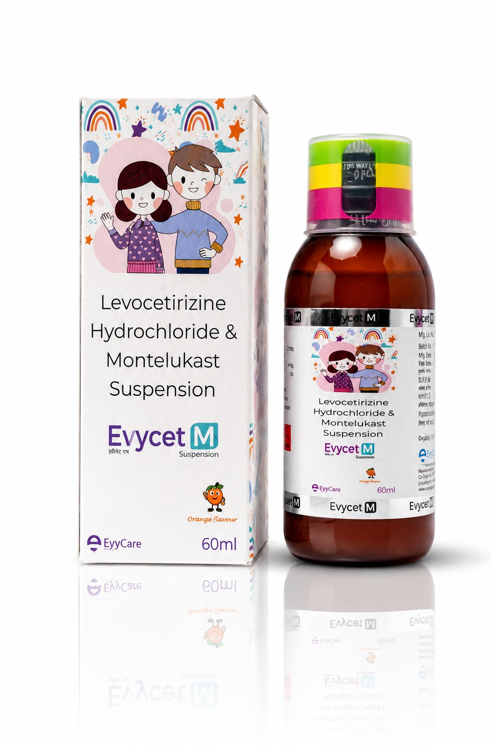 Levocetirizine HCL 2.5mg + Montelukast 4mg Syrup with Monocarton