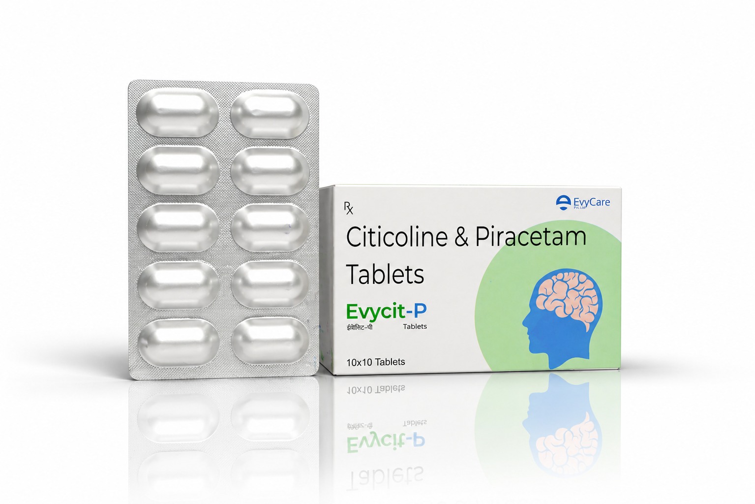 Piracetam 800mg + Citicoline Sodium 500mg Tablets