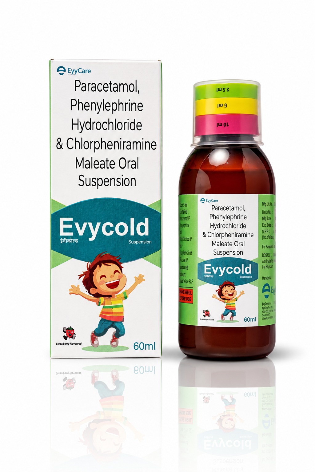Paracetamol 125mg + Phenylephrine HCL 5mg + CPM 1mg Suspension with Monocarton