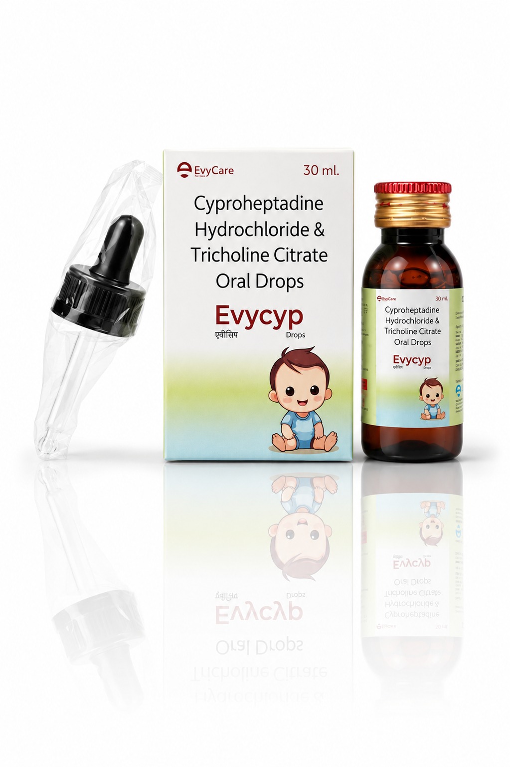 Cyproheptadine HCL 1.5mg + Tricholine Citrate 55mg Drops with Dropper and Monocarton