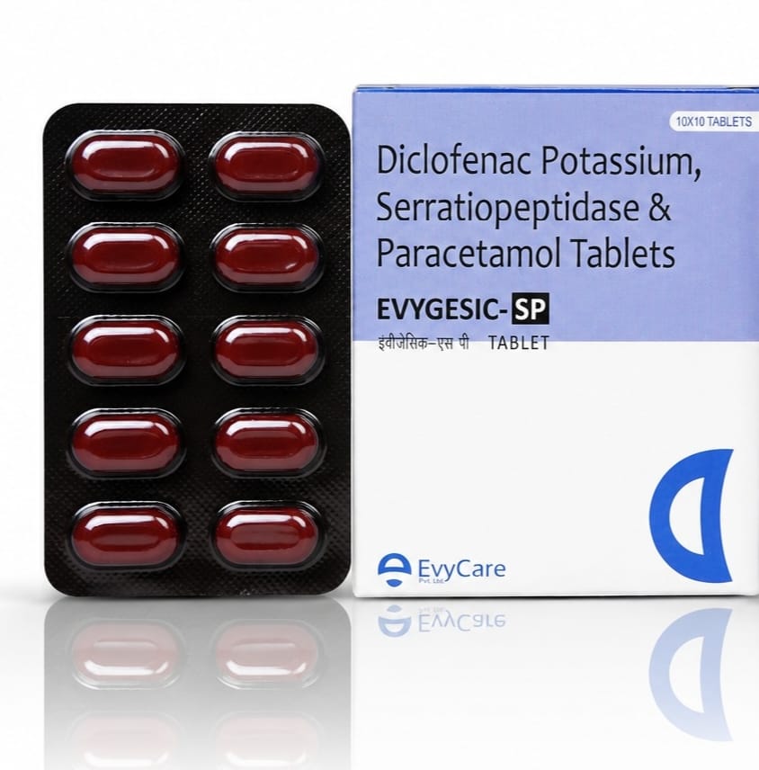Diclofenac Potassium 50mg + Paracetamol 325mg + Serratiopeptidase 15mg