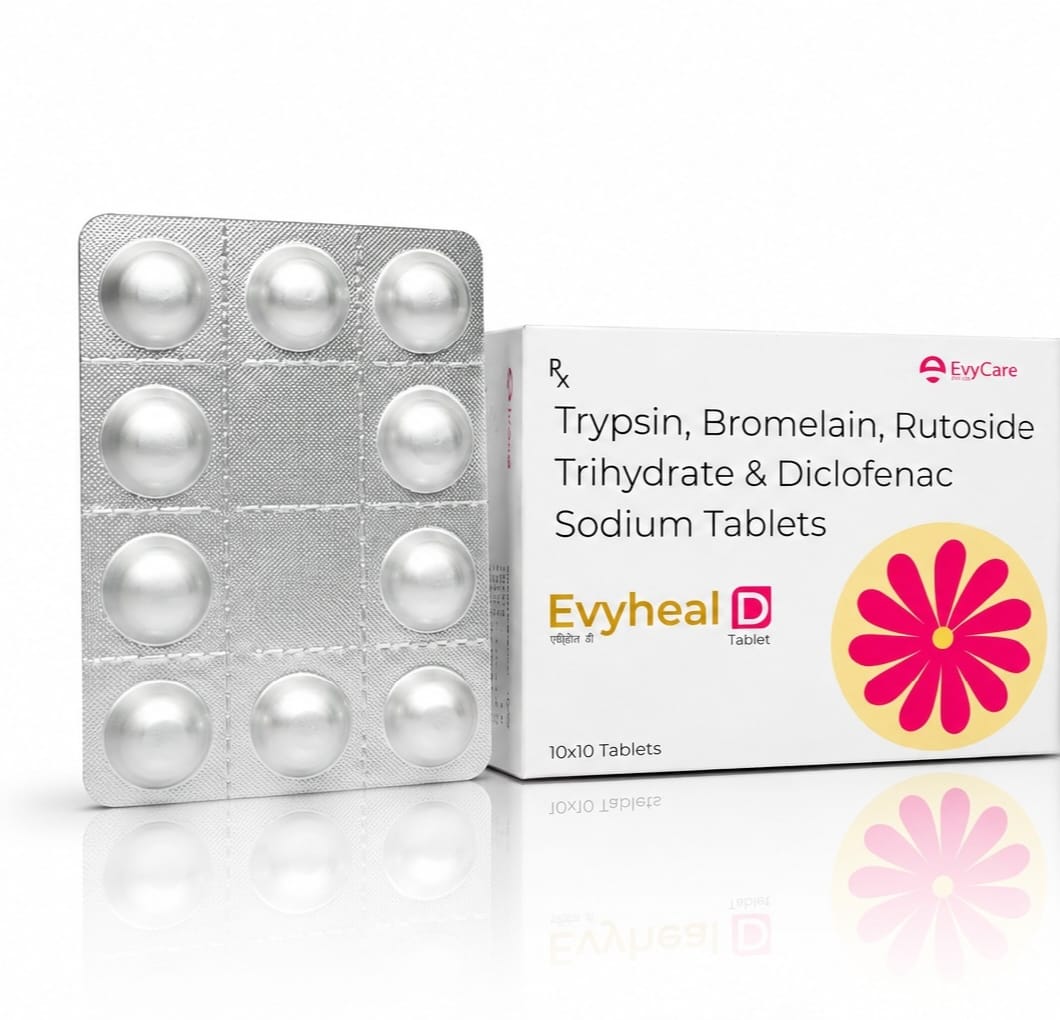 Trypsin 48mg + Bromelain 90mg + Rutoside 100mg + Diclofenac 50mg Tablets