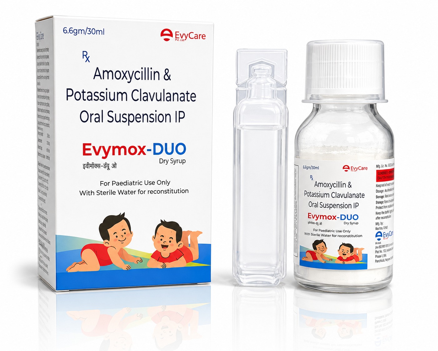 Amoxycillin Trihydrate 400mg + Potassium Clavulanate 57mg Dry Syrup with Water and Monocarton