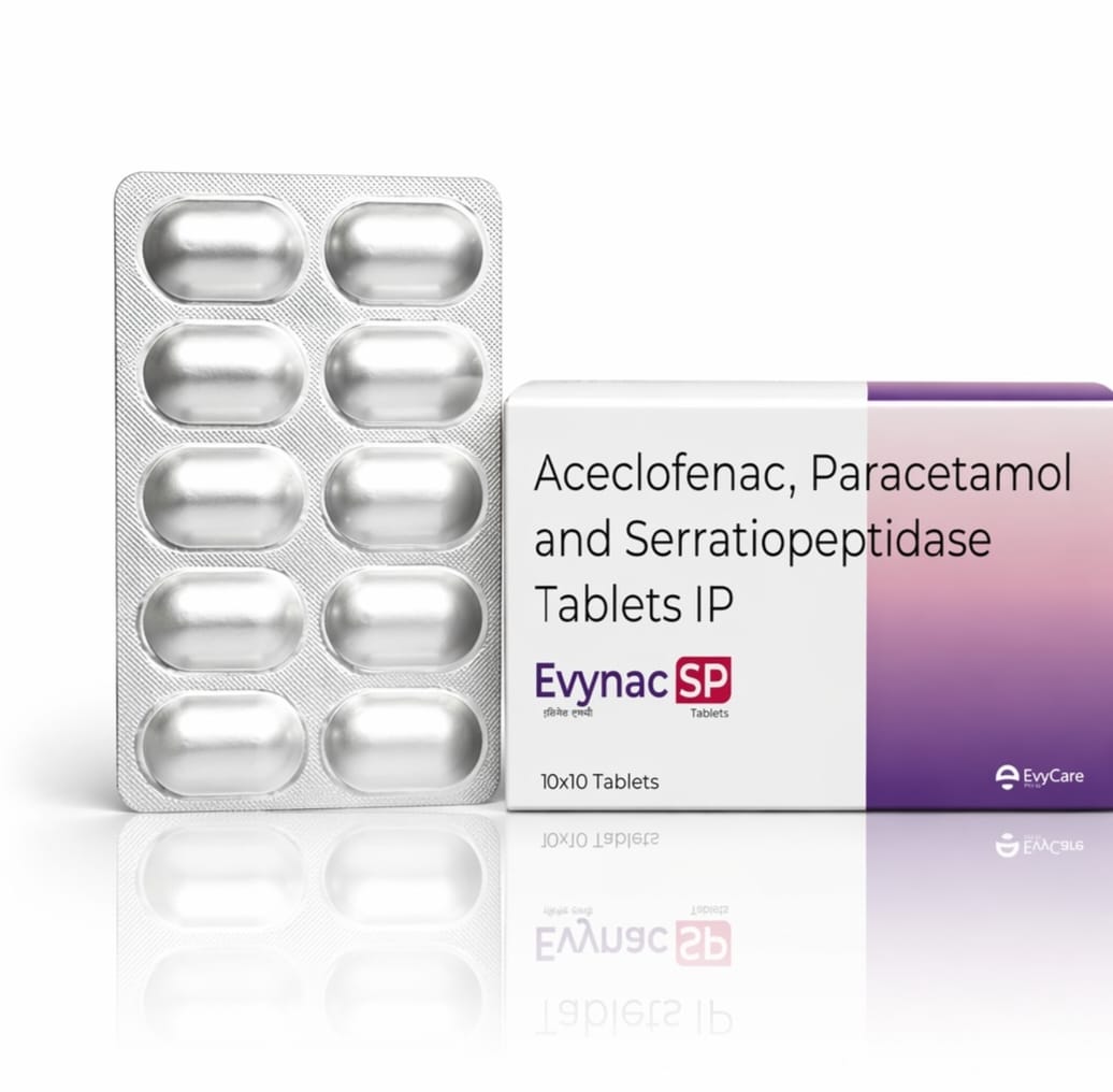 Aceclofenac 100mg + Paracetamol 325mg +Serratiopeptidase 15mg