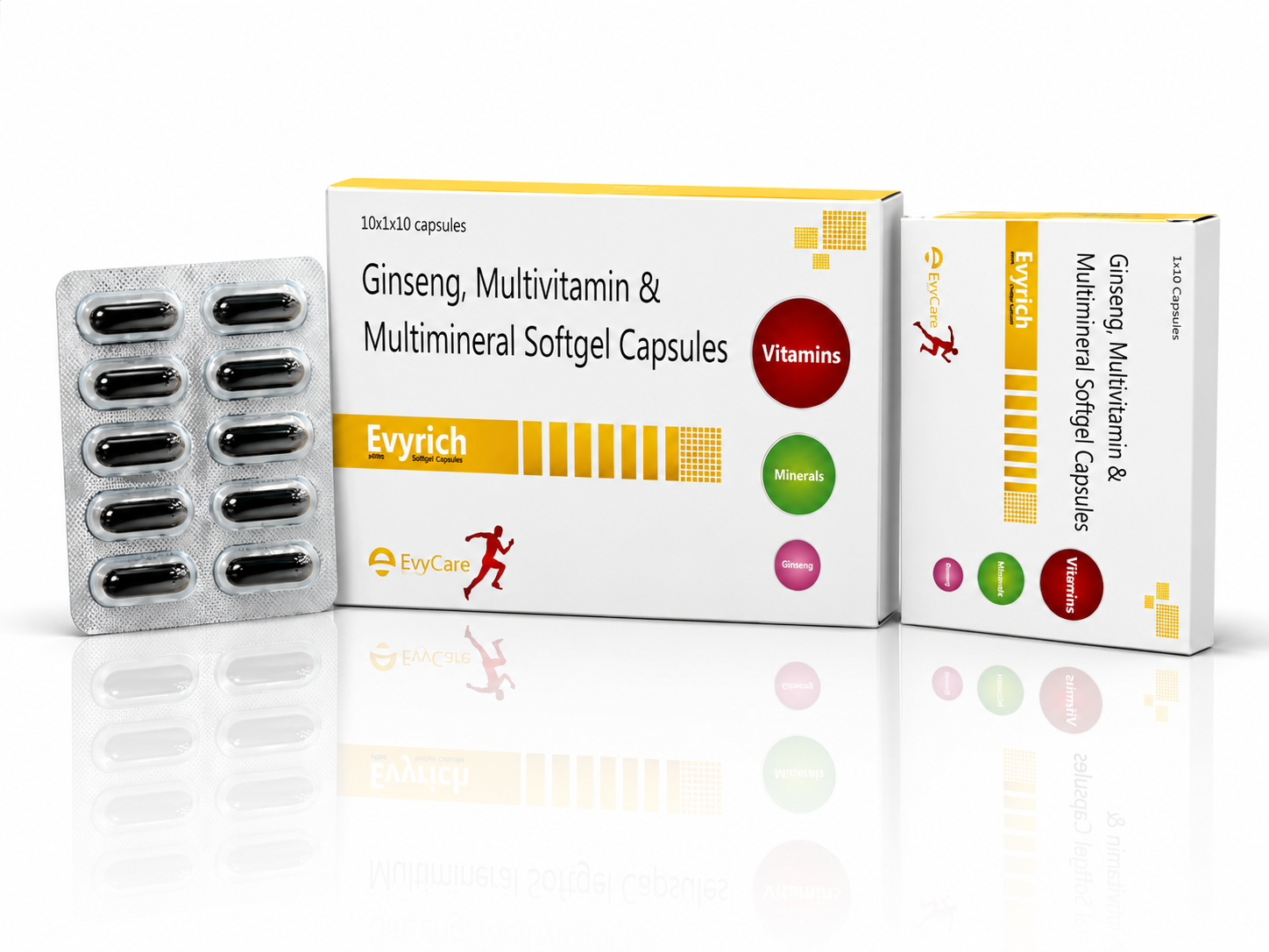 Ginseng 42.5mg + Multivitamns + Multiminerals + Nutrients Softgel capsules