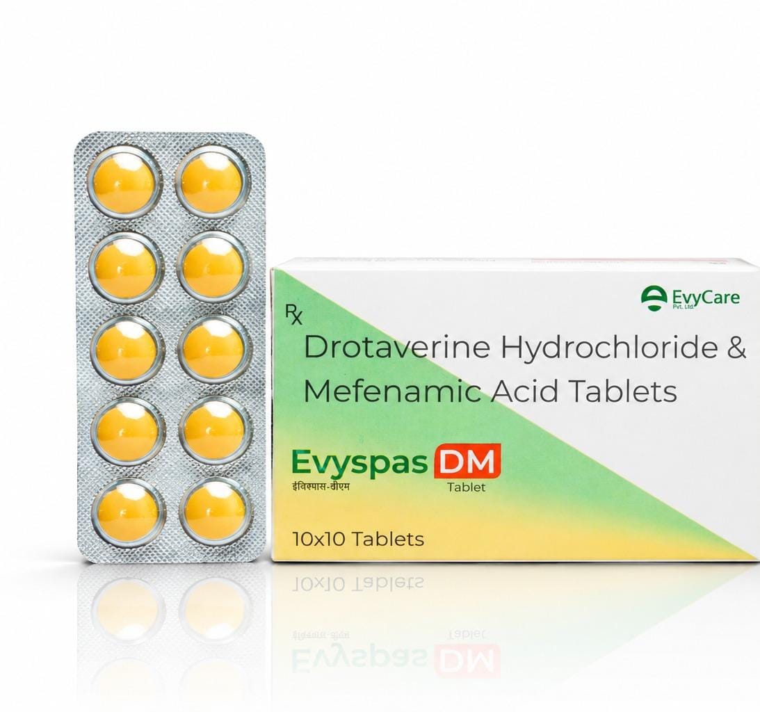Drotaverine 80mg + Mefenamic Acid 250mg Tablets